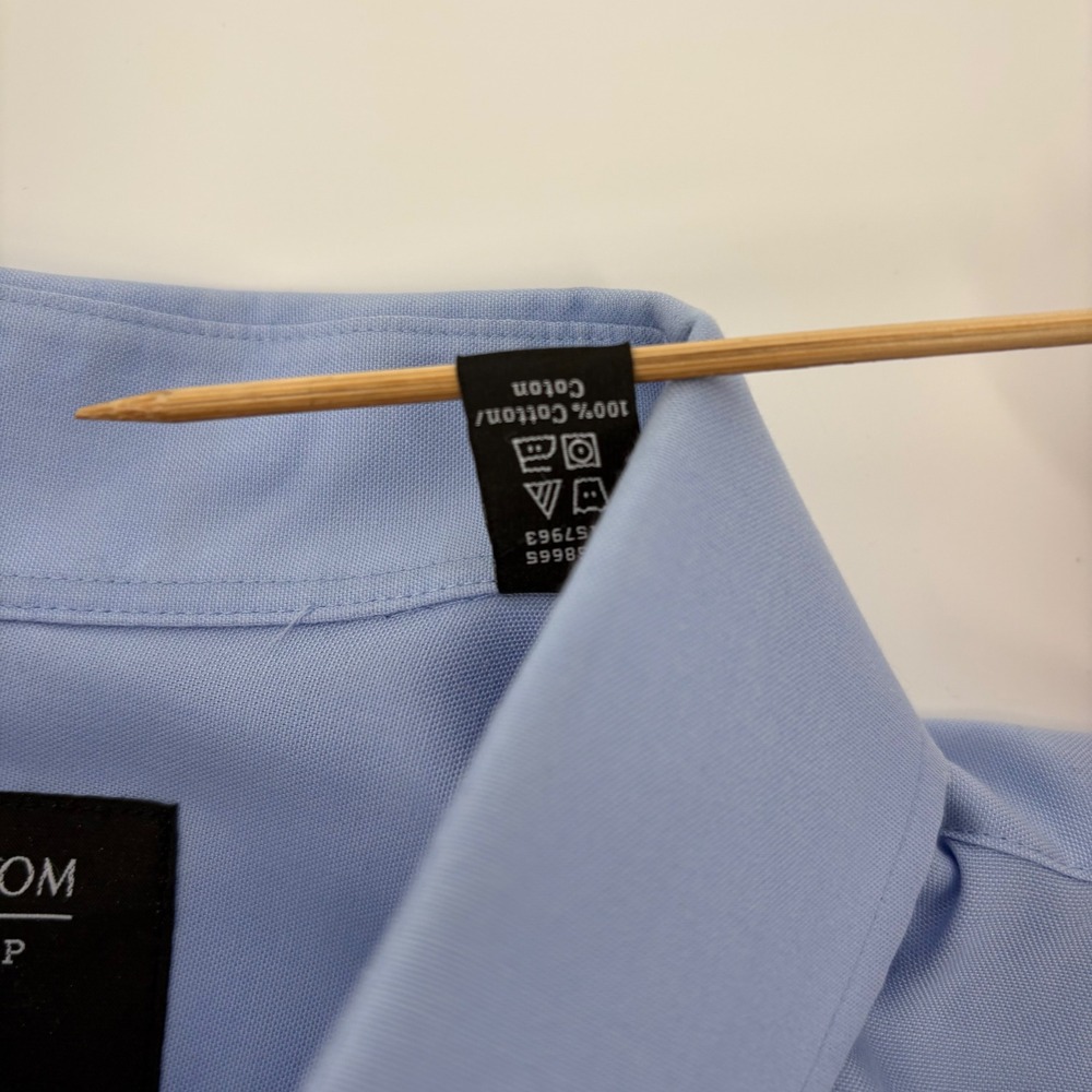 Lot of 2 Nordstrom Mens‎ Smartcare Trad Fit Dress Shirts Blue/White Btn Dwn 16.5 - Picture 3 of 8
